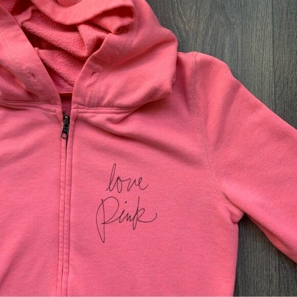 Pink Victoria's Secret Sweater Hoodie Zip up Sweatshirt Pink y2k early 2000 S - Picture 7 of 14